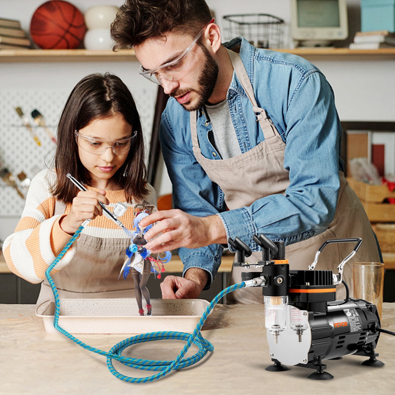 Airbrush Kit, Professional Airbrush Set With Compressor, Airbrushing System Kit With Multi-Purpose Dual-Action Gravity Feed Airbrushes, Art Nail Cookie Tatto