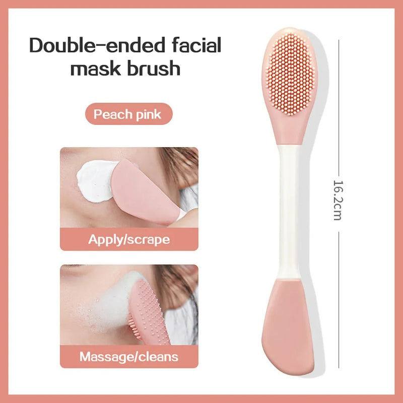 Double Head Silicone Facial Mask Brush Facial Massage Cleaning Brushs DIY Mud Film Scraper Facial Care Tool For Skincare Cosmetic Tools